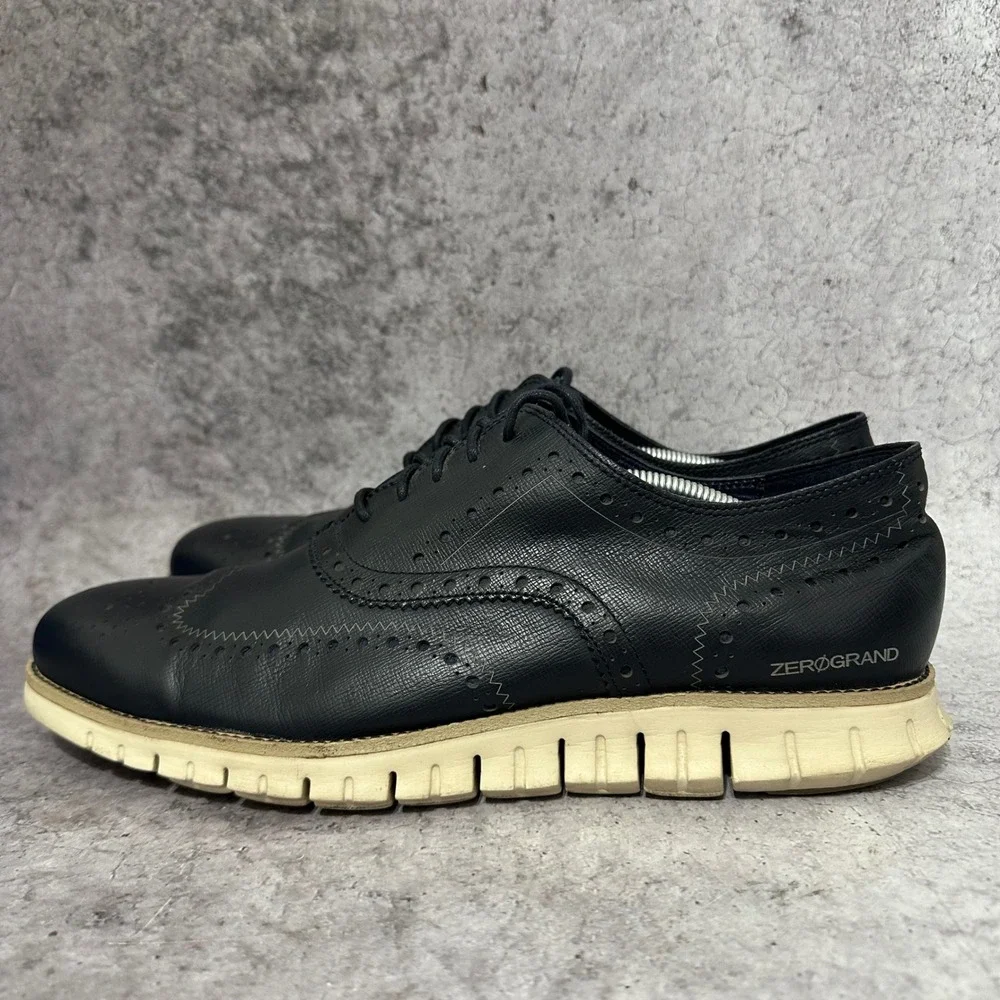 Cole Haan Zerogrand Oxford Mens 13 Navy Blue Wingtip Brogue Leather C20753